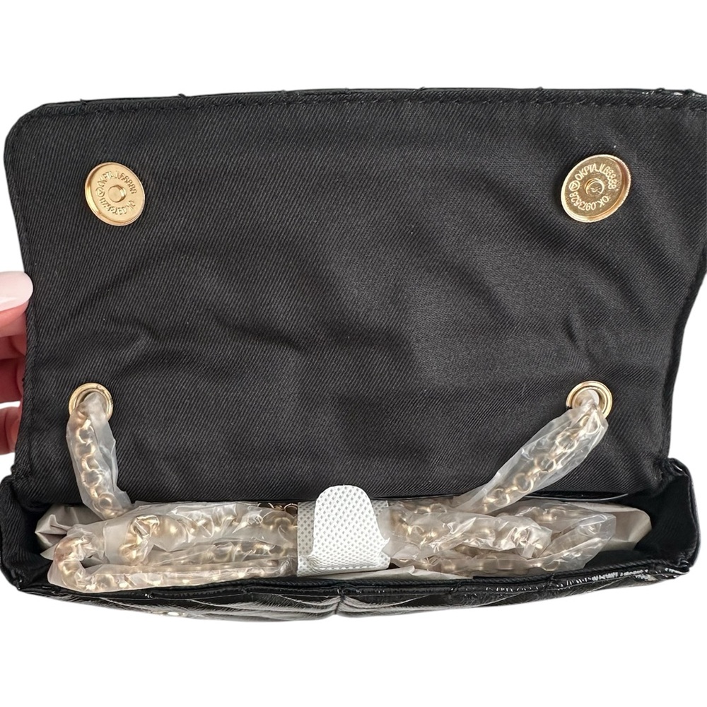 NICOLE MILLER Black Quilted Adjustable Crossbody Shoulder Handbag Women NWT $50 - Picture 6 of 12